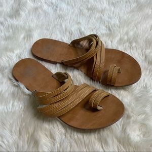 Camel Crown Tan Slip-On Sandals 7
